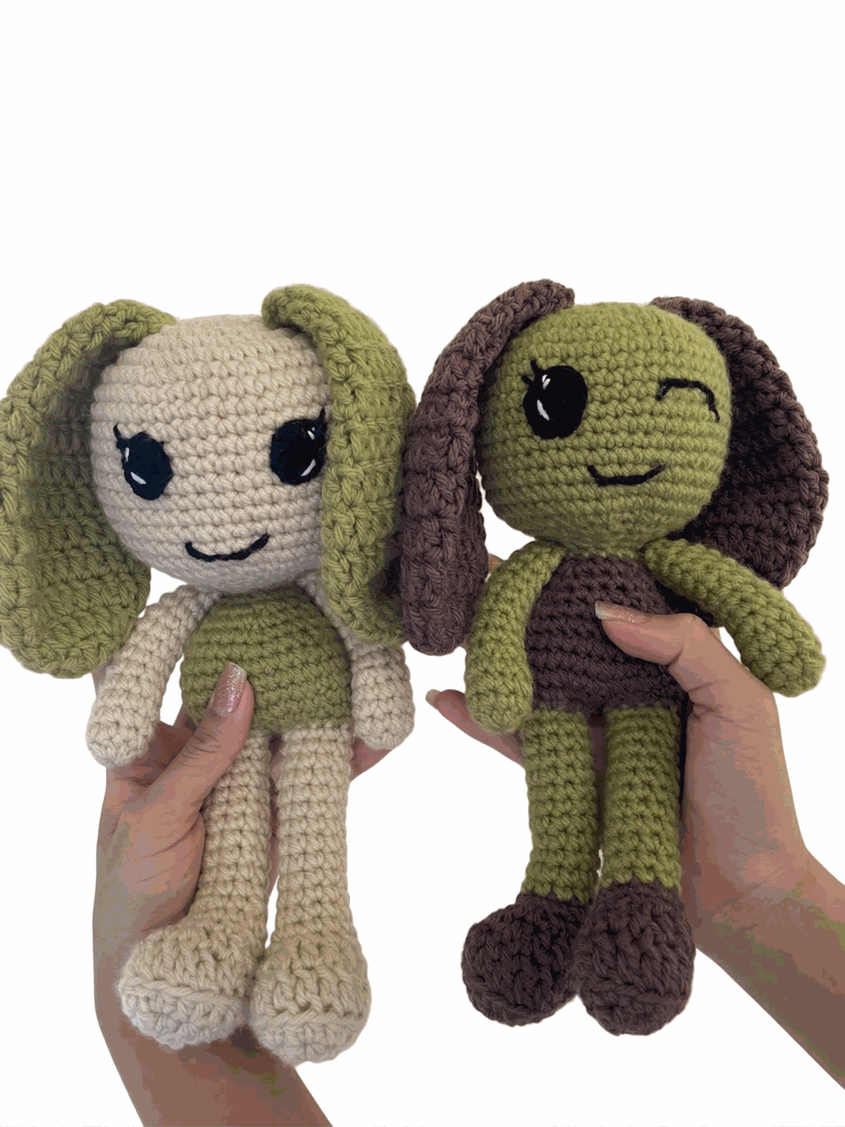 Pair of crochet bunnies